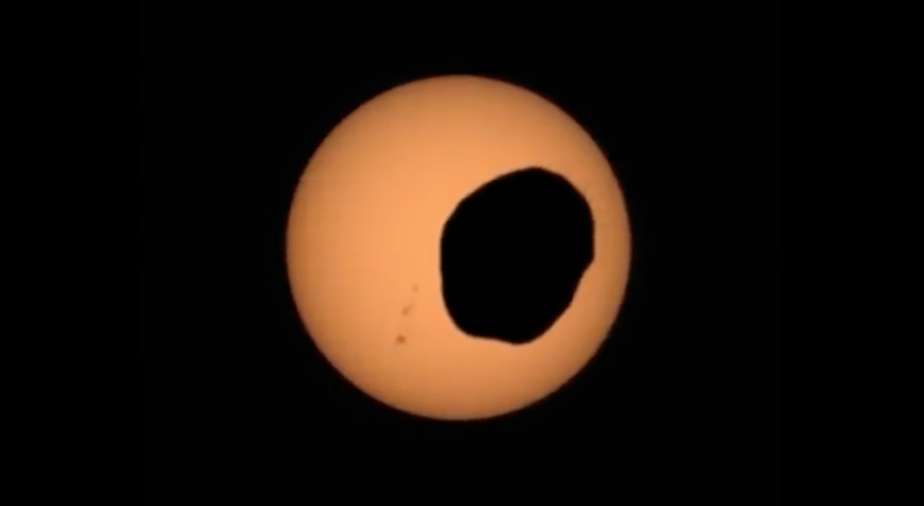 Martian solar eclips